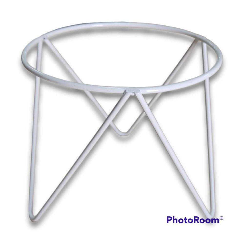 Suporte de Mesa Tripé para Vaso 13 Branco - JC JARDIM