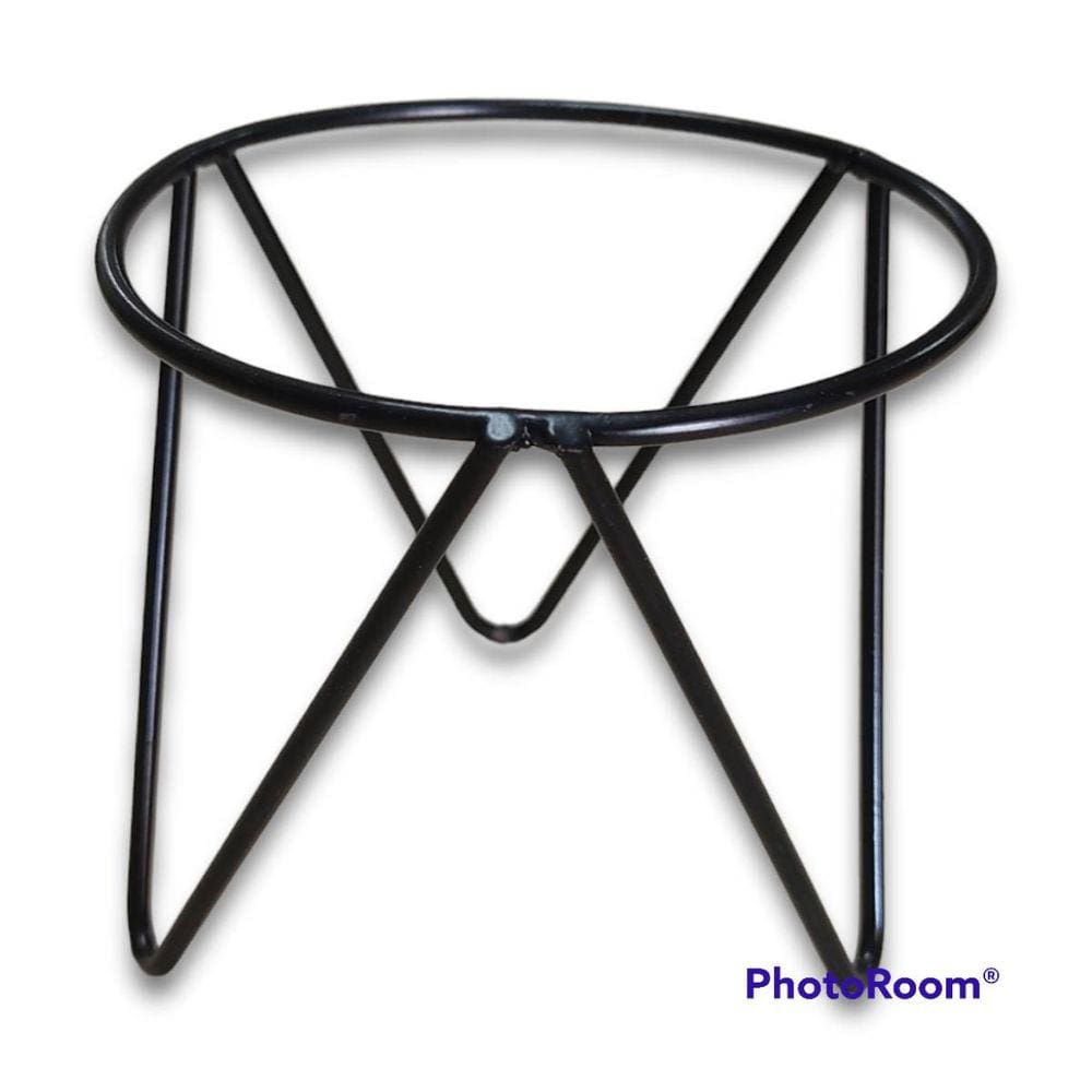 Suporte de Mesa Tripé para Vaso 13 Preto - JC JARDIM