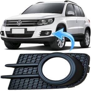 Grade Farol De Milha Preta Tiguan 2.0 Tsi 2009 À 2017 - Esq