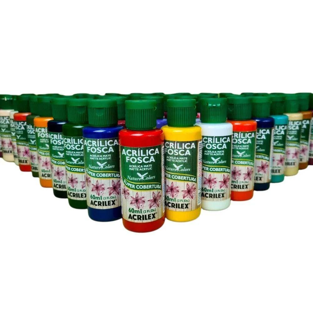Kit Tinta Acrilica Fosca Para Artesanato 60ml Acrilex Escolha As Cores