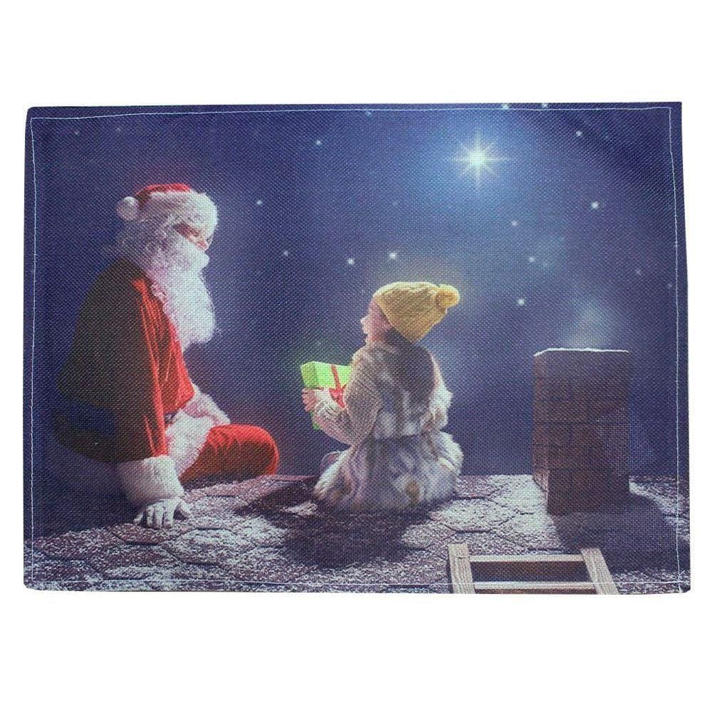 Jogo Americano Estampa Natalina Papai Noel 6 Peças