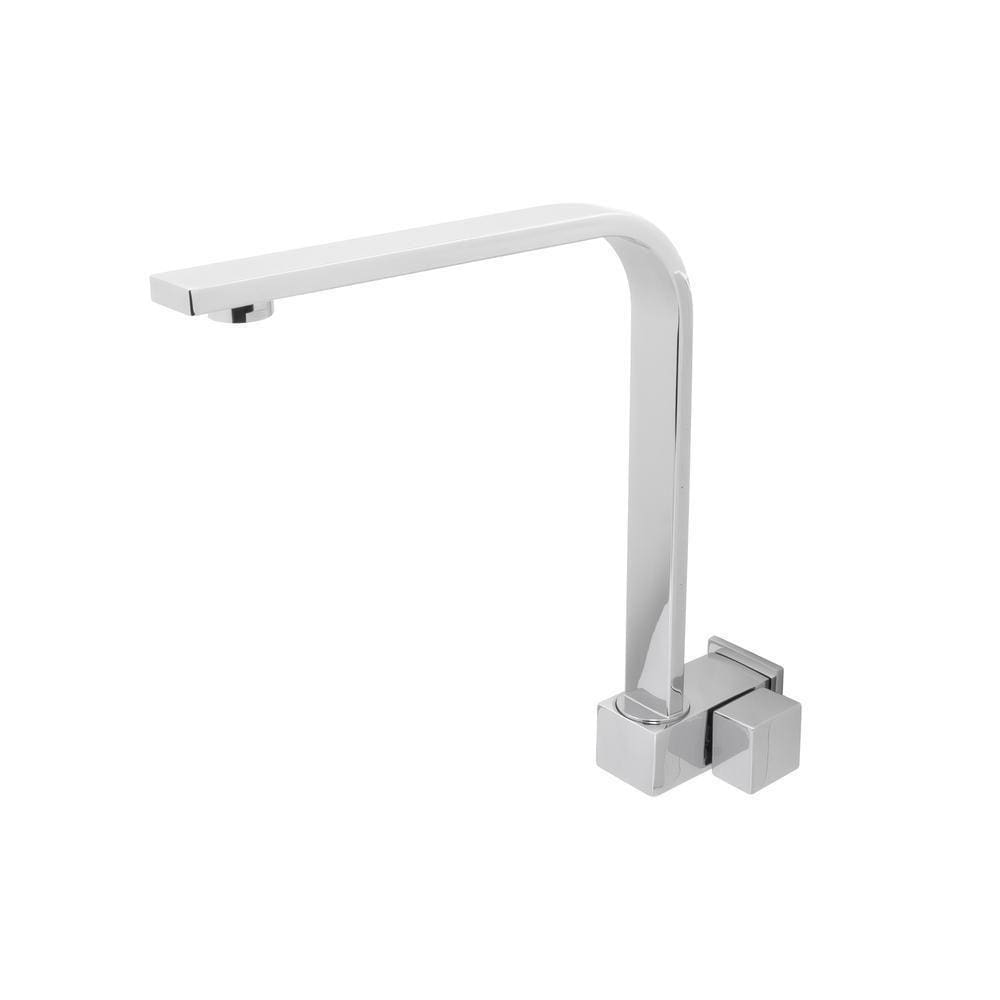 Torneira Banheiro Lavatório Reta Quadrada Parede Cromado 1/4