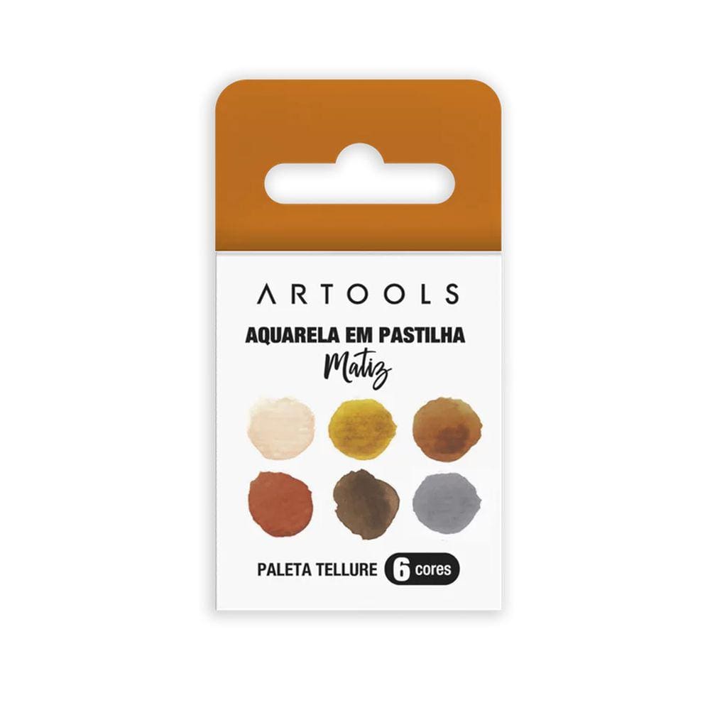 Aquarela Em Pastilha 6 Cores Artools