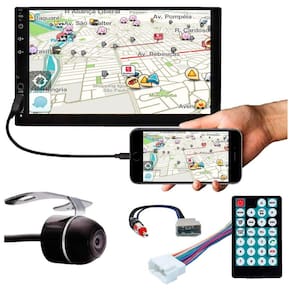 Multimídia 7" Polegadas Versa e March 2012 à 2021 Espelhamento Bluetooth USB SD Card + Interface Volante + Chicotes + Câmera Ré