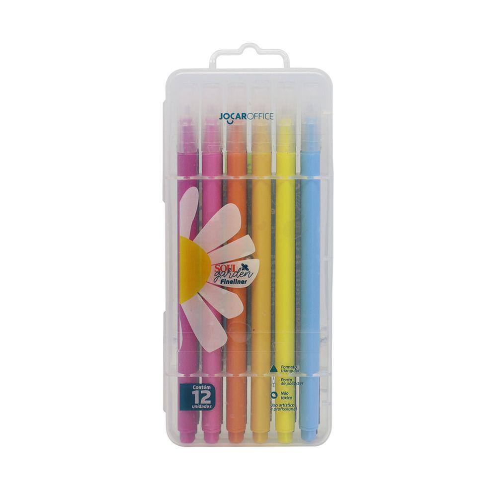 Marcador Fineliner 12 Cores Jocar Office