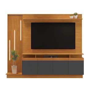 Estante Home Ripado Absoluto Com Led Jcm Cinamomo - Grafite
