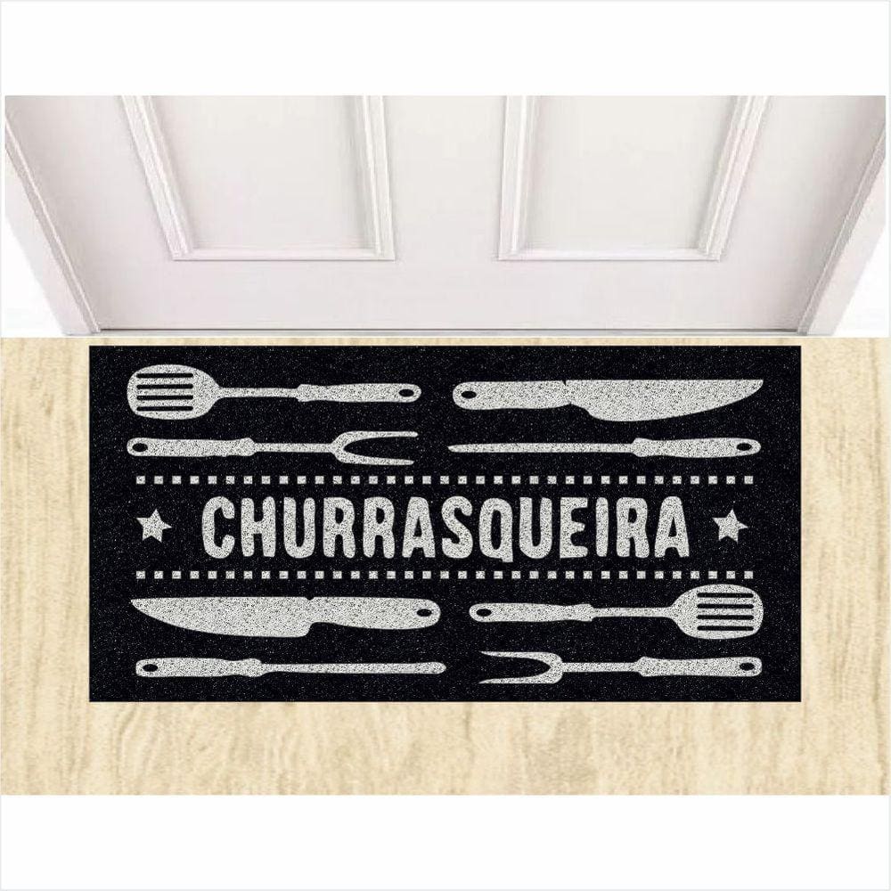 Tapete Capacho Churrasqueira 80X40 Cm Para Decoração
