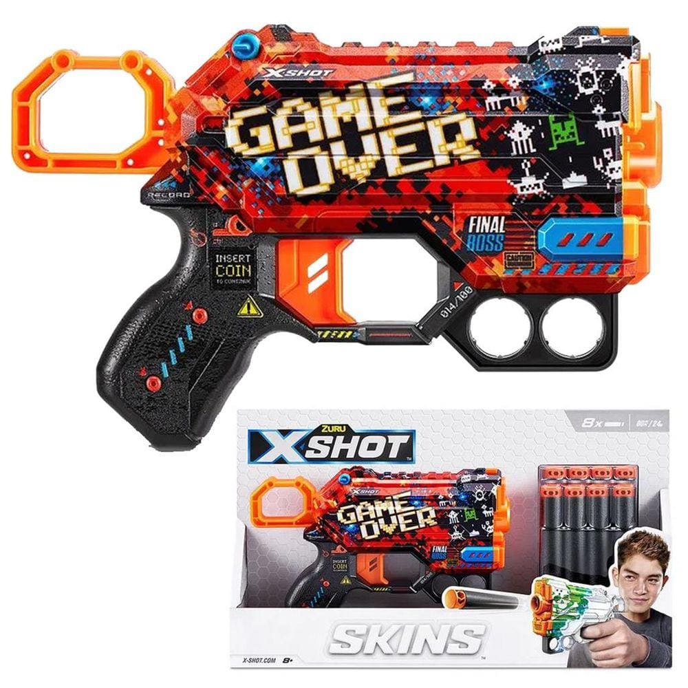 Lançador de Dardos X Shot Game Over Skins 8 Dardos Candide