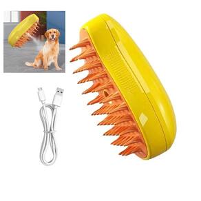 Escova a Vapor Cao Pet Cachorro Gato Removedor de Pelo Eletrico Recarregavel Higiene Limpeza