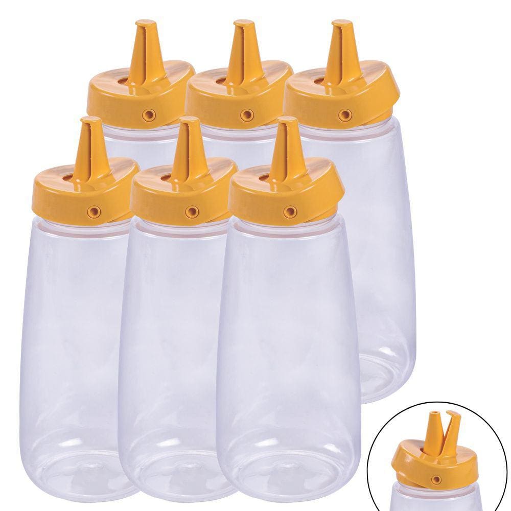 Bisnaga amarela de mostarda 520ml com tampa Flip 6 unidades Plasutil ref. 16292