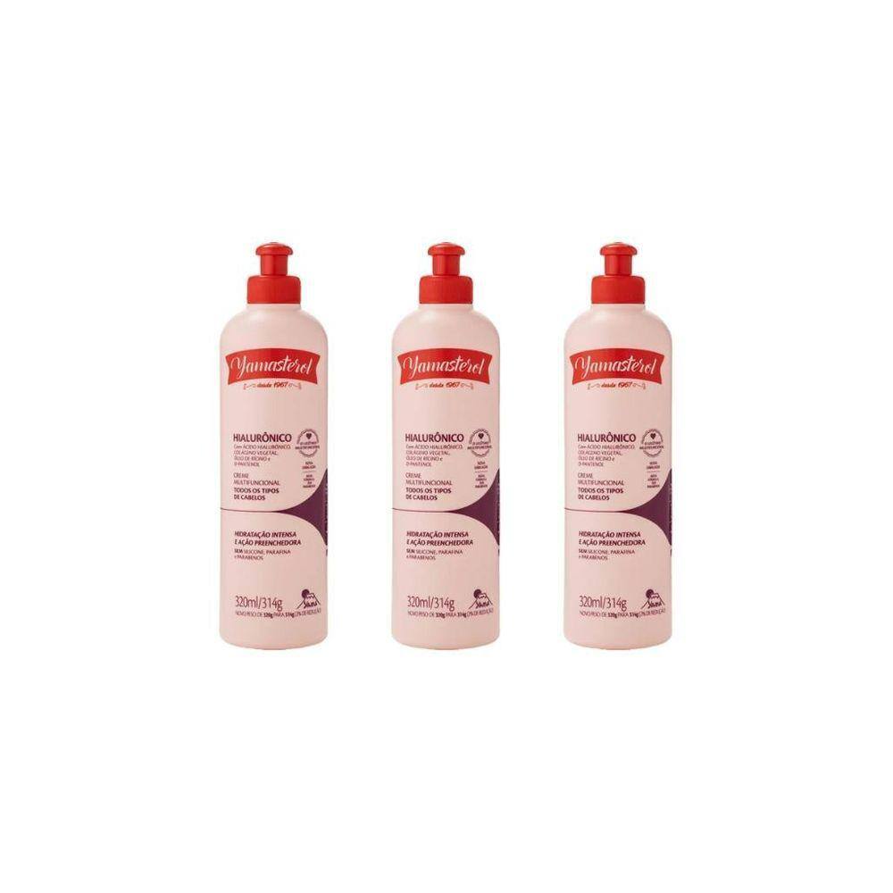 Creme Para Pentear Yamasterol 320G Hialuronico - Kit Com 3Un