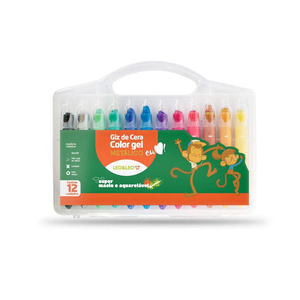 Giz De Cera Color Gel Aquarelavel Leo e Leo