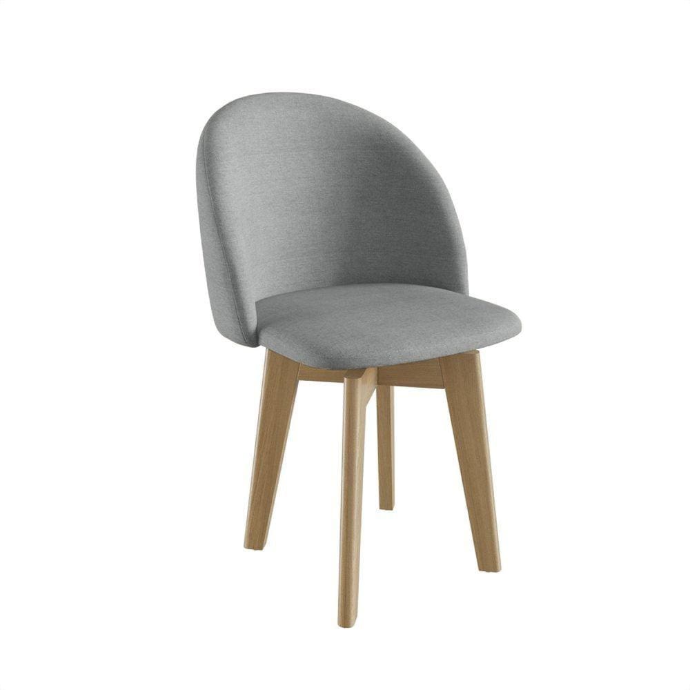 Cadeira para Sala de Jantar Ediane Giratória Cinza/Mel