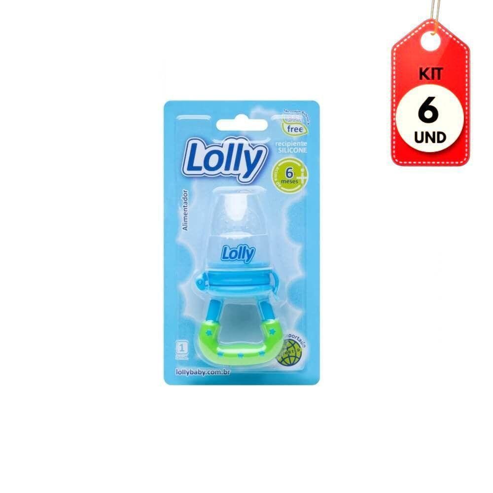 Kit C-06 Lolly Alimentador Infantil Silicone Azul