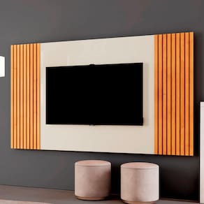 Painel para Tv até 65 Polegadas Ripado 237cm Piazza Naturalle/Off White
