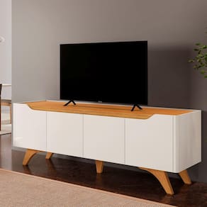 Rack para Tv até 58 Polegadas Grecia 4 Portas 180 Off White/Naturalle