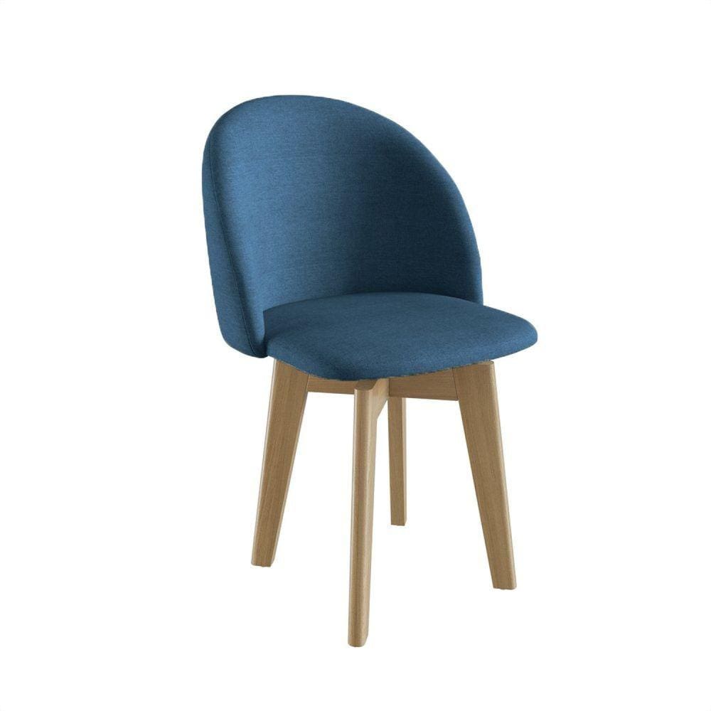 Cadeira para Sala de Jantar Ediane Giratória Azul/Mel
