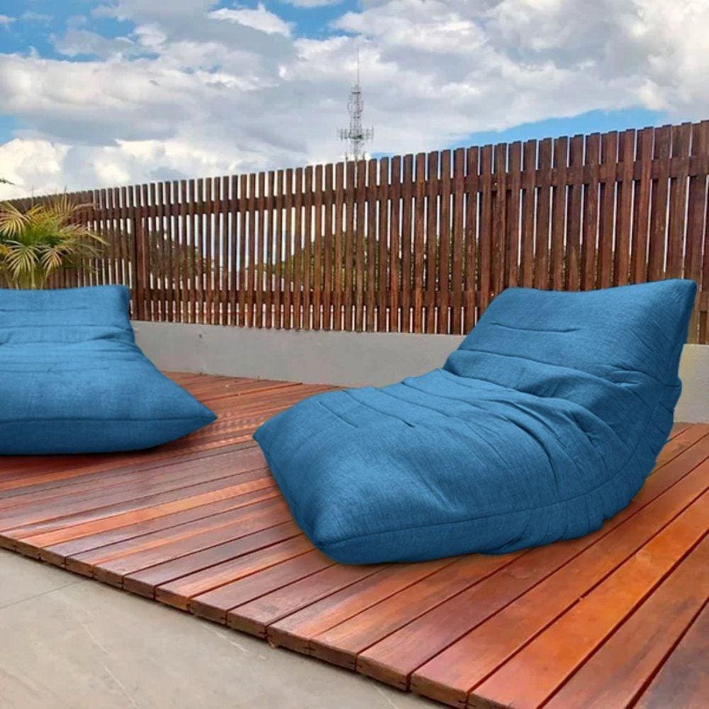 Poltrona para Sala de Estar Tofe Linho Azul