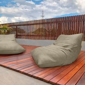 Poltrona para Sala de Estar Tofe Lona Bege