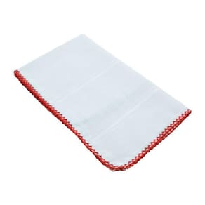 Fraldinha De Boca Ponto Cruz Com Crochet 30x40cm Mabber Vermelho