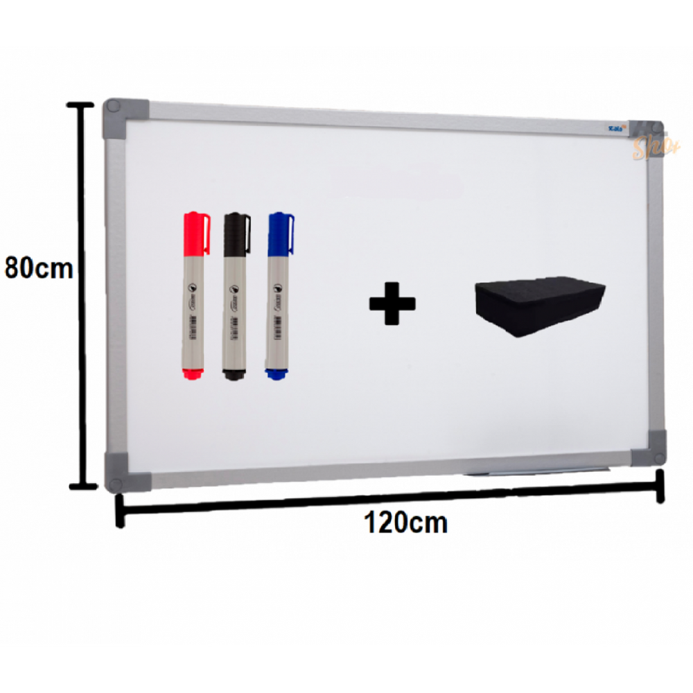 Quadro Lousa Branco 120x80 Moldura Mdf Alumínio Soft Stalo