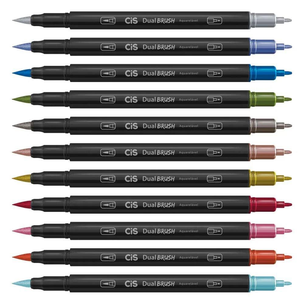 Kit Marcador Dual Brush Aquarelavel Cis Escolha As Cores