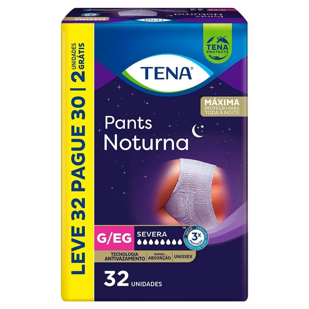 Roupa Intima Tena Pants Noturna G/EG 32 Unidades