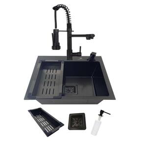 Cuba Gourmet Cozinha Aço Inox 44X44 Preta E Torneira Gourmet