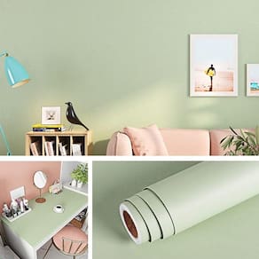 Papel Adesivo Rosa ou Verde Menta Liso Fosco, Revestimento de Móveis e Paredes