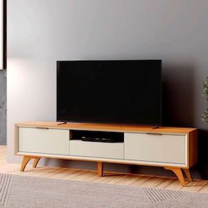 Rack para Tv até 75 Polegadas 3 Gavetas 220cm Austria Naturalle/Off White