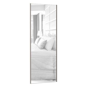 Porta De Correr 80cm Com Espelho, Puxador Champagne