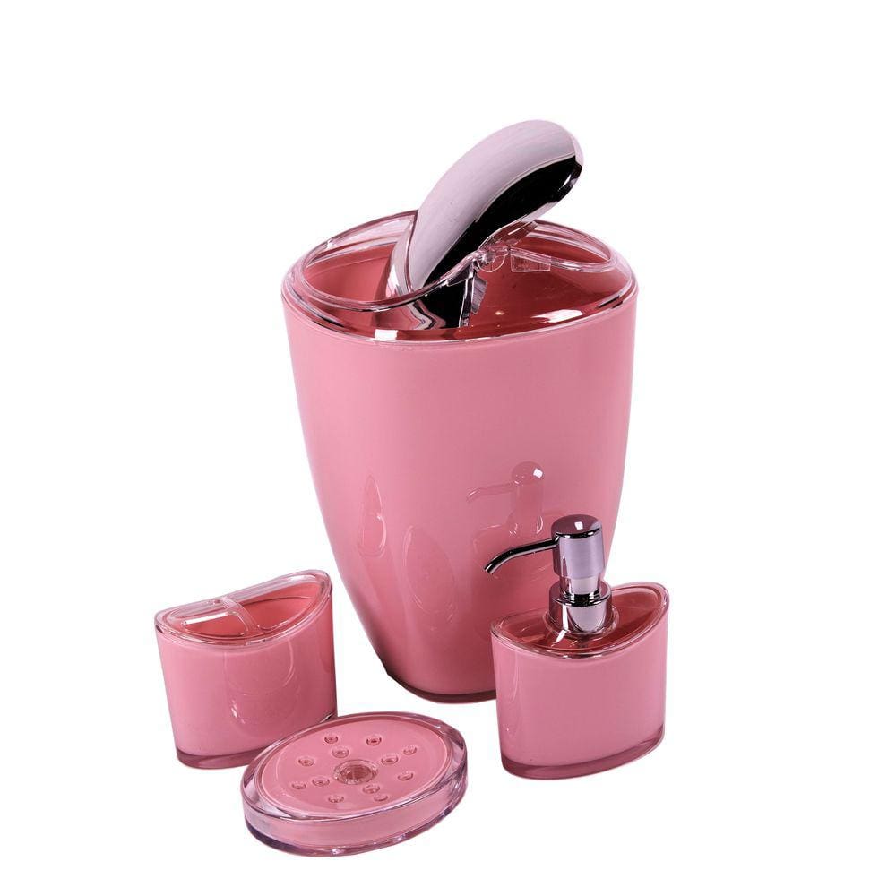 Kit Banheiro lixeira saboneteira porta sabonete liquido porta escova de dentes Acrílico Vizapi 4pçs