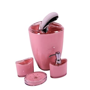 Kit Banheiro lixeira saboneteira porta sabonete liquido porta escova de dentes Acrílico Vizapi 4pçs