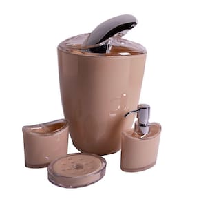 Kit Banheiro lixeira saboneteira porta sabonete liquido porta escova de dentes Acrílico Vizapi 4pçs
