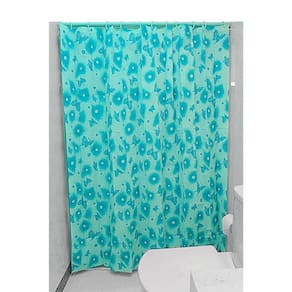 Cortina para box de Banheiro Pacific Club Borboletas Azuis 711_7440107 180X180Cm Branco/Azul Claro