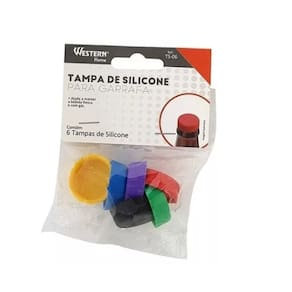 Tampa De Silicone Garrafa Cerveja Refrigerante Suco 6 Peças