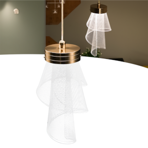 Luminária Pendente Véu Led Lavabo Cabeceira Espiral Pd16