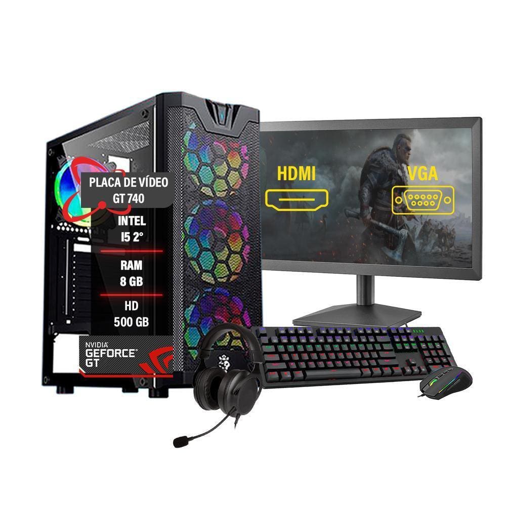 Pc Gamer Completo I5 2 Gt 740 Memória 8Gb Hd 500Gb