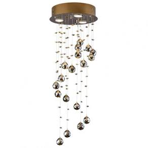 Plafon 3 Luzes Gu10 30cm Crystal Spiral Csa743003pf Bronzearte Âmbar
