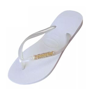 Chinelo Havaianas com Logo Metalizado e Cravejada