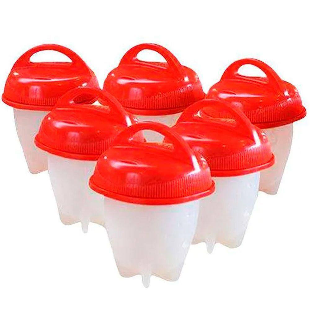 Kit 6 Formas Copo Silicone Para Ovos Cozinha Fogão
