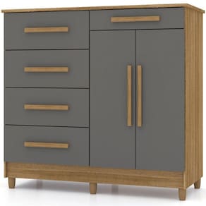 Cômoda Sapateira Sirios 5 Gavetas 2 Portas Nature/alasca