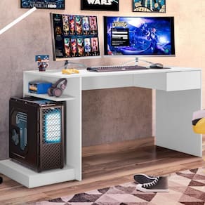 Mesa Gamer 1 Gaveta Silver Belaflex