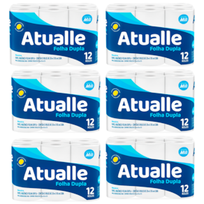 Kit 6 unidades - Papel Higiênico Atualle Max Folha Dupla 12 unidades