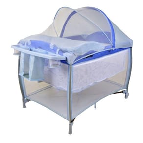 Berço Infantil Portátil New Aconchego Azul Burigotto Até 15k