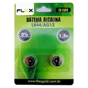 Pilha Moeda 1,5V FLEX LR44/AG13 (Cartela com 2)