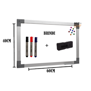 Quadro Lousa Branco Magnético Color 60X40 Mol Aluminio Stalo