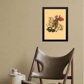 Quadro Sacro Santo São Jorge 24X18Cm - Com Vidro