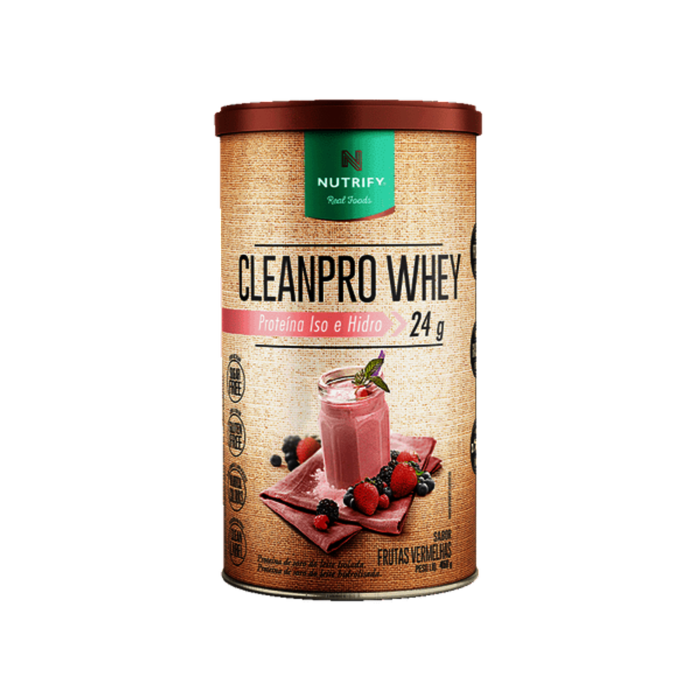 Cleanpro whey frutas vermelhas 450g - Nutrify