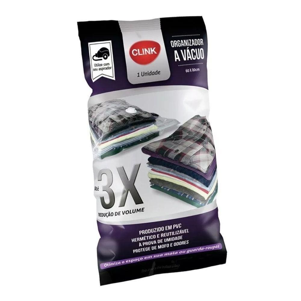 Kit 5 Saco Organizador Vácuo Edredom Cobertor Roupas 60x80cm